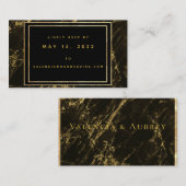Nachten in graniet & gouden bruiloft online RSVP-k Visitekaartje (Voorkant / Achterkant)