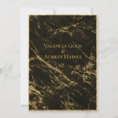 Nachten in Granite & Gold Wedding Invitation Suite Kaart (Achterkant)