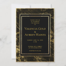 Nachten in Granite & Gold Wedding Invitation Suite