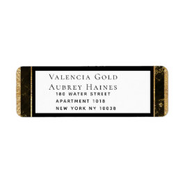 Nachten in het retouradres van graniet en gouden b etiket