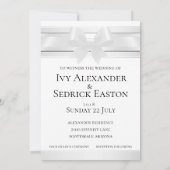 Nachten in wit satijn op witte formele uitnodiging (Achterkant)