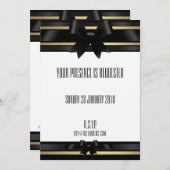 Nachten in zwart satijn en goud formele uitnodigin kaart (Voorkant / Achterkant)