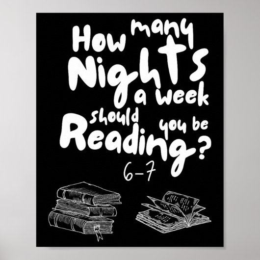 Nachten Lezen 6-7 Meme Engelse Leraar Boekliefhebb Poster (Voorkant)