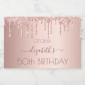 Nachtfeest roos goudroze vrouwen sparkling wijnetiket (Enkel label)