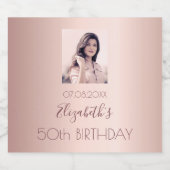 Nachtfeest roos goudroze vrouwen sparkling wijnetiket (Enkel label)