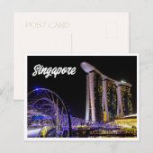 Nachtfoto van Singapore Briefkaart (Voorkant / Achterkant)