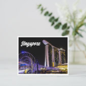 Nachtfoto van Singapore Briefkaart (Staand voorkant)