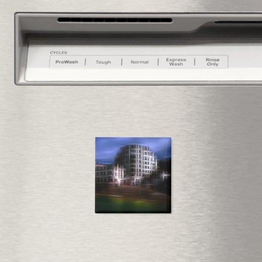 Nachtgebouwen digitaal effect stijl "impressie" magneet (Insitu (Vaatwasser))