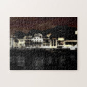 Nachtgebouwen digitaal effect van stijlindruk legpuzzel (Horizontaal)