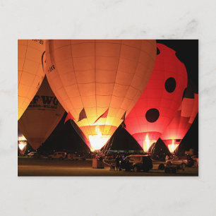 Nachtgloed van luchtballonnen briefkaart