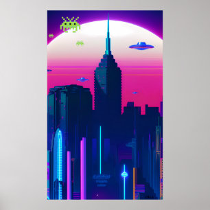 Nachtgolven en damp Daze Poster