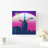 Nachtgolven en damp Daze Vierkante Klok (Huis)