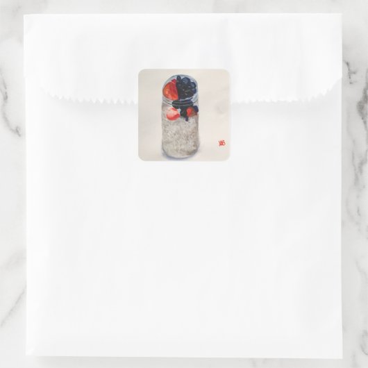nachthaver vierkante sticker (Tas)