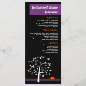 Nachthel Zon, Restaurant Slimline Menu (Voorkant)