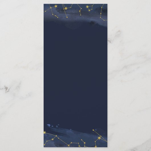 Nachthemel boven het menu Baby shower (Achterkant)