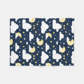 Nachthemel met sterren, maan en wolken fleece deken (Voorkant (Horizontaal))