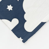 Nachthemel met sterren, maan en wolken fleece deken (Hoek)