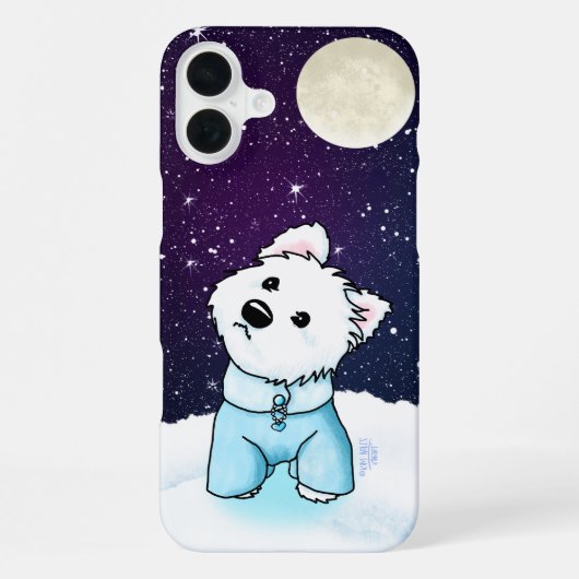 Nachthemel Winter Westie iPhone Hoesje (Achterkant)