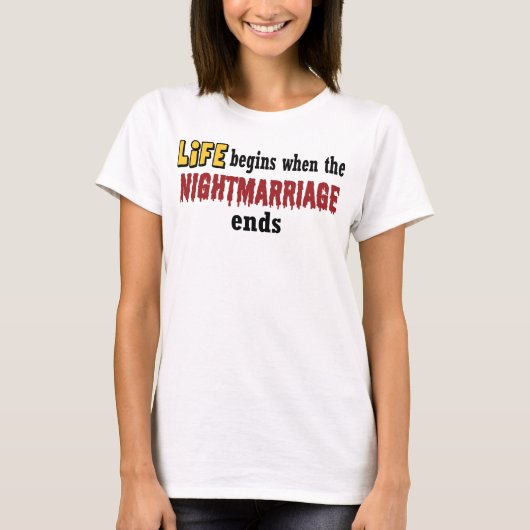 Nachthuwelijk eindigt t-shirt (Voorkant)
