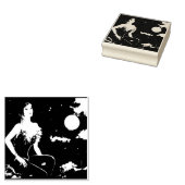 Nachtingale op een Parijs-dak Rubberstempel (Gestempeld)