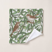 Nachtingales in de olijfboom bad handdoek (Wasdoekje)