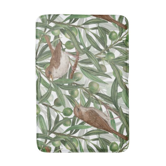 Nachtingales in de olijfboom badmat (Voorkant Verticaal)