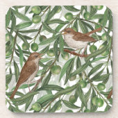 Nachtingales in de olijfboom bier onderzetter (Voorkant)