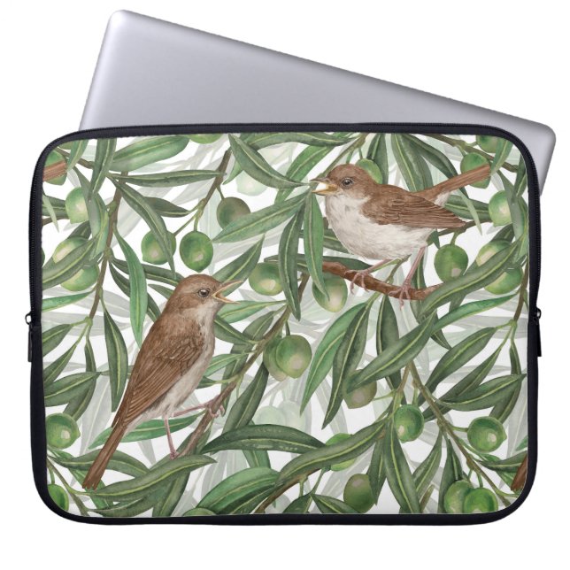 Nachtingales in de olijfboom laptop sleeve (Voorkant)