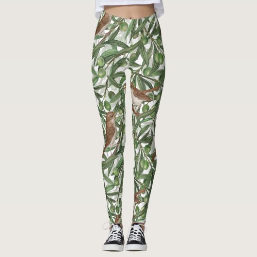 Nachtingales in de olijfboom leggings (Voorkant)
