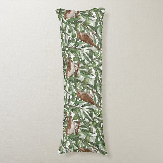 Nachtingales in de olijfboom lichaamskussen (Voorkant Verticaal)