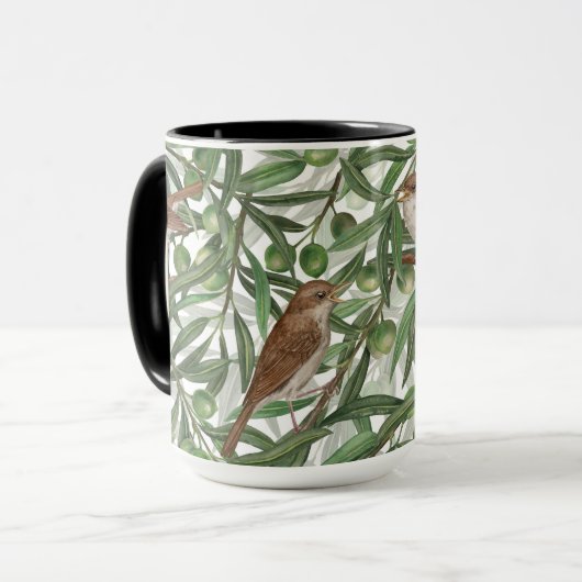 Nachtingales in de olijfboom mok (Voorkant links)