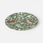 Nachtingales in de olijfboom papieren bordje (Gekanteld)