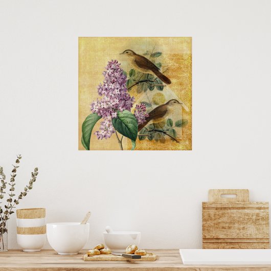 Nachtingales met Lila Poster (Keuken)