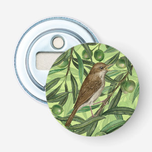 Nachtingales van de olijfboom 2 button flesopener