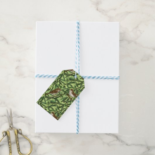 Nachtingales van de olijfboom 2 cadeaulabel (Met Touw)