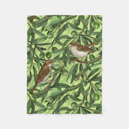 Nachtingales van de olijfboom 2 fleece deken (Voorkant)