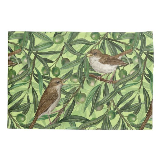 Nachtingales van de olijfboom 2 kussensloop (Achterkant-Links)