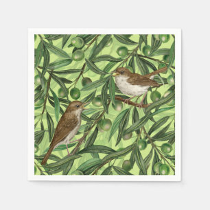 Nachtingales van de olijfboom 2 servet