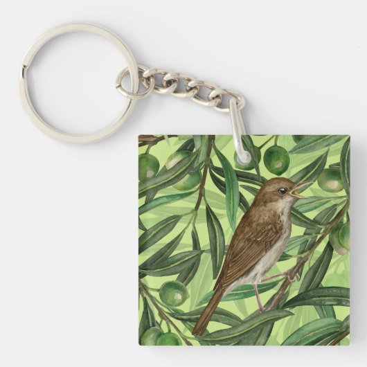 Nachtingales van de olijfboom 2 sleutelhanger (voorkant)