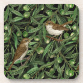 Nachtingales van de olijfboom 3 bier onderzetter (Voorkant)