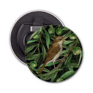 Nachtingales van de olijfboom 3 button flesopener