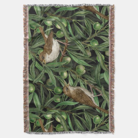 Nachtingales van de olijfboom 3 deken (Voorkant Verticaal)