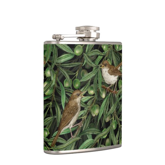 Nachtingales van de olijfboom 3 heupfles (Rechts)