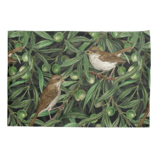 Nachtingales van de olijfboom 3 kussensloop (Achterkant-Links)