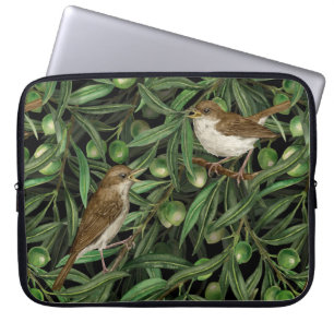 Nachtingales van de olijfboom 3 laptop sleeve