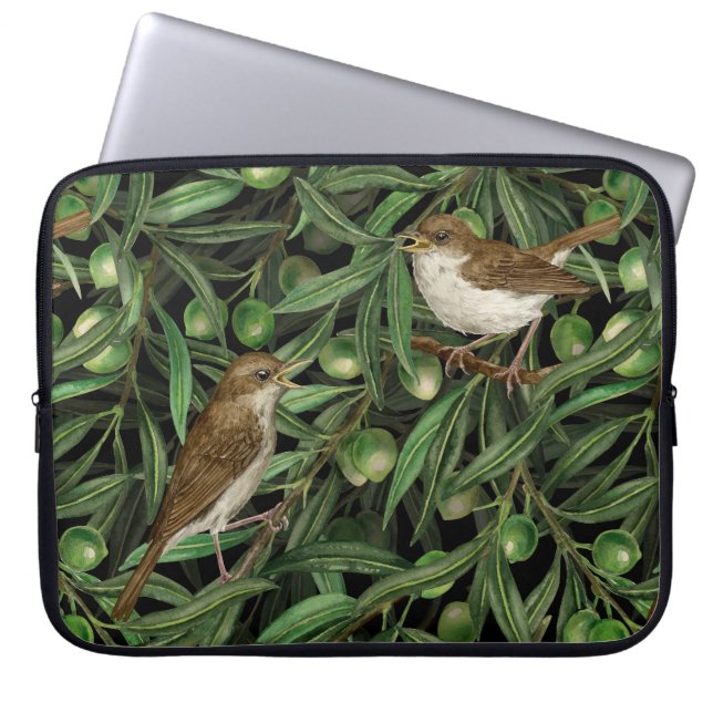 Nachtingales van de olijfboom 3 laptop sleeve (Voorkant)