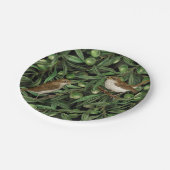 Nachtingales van de olijfboom 3 papieren bordje (Gekanteld)