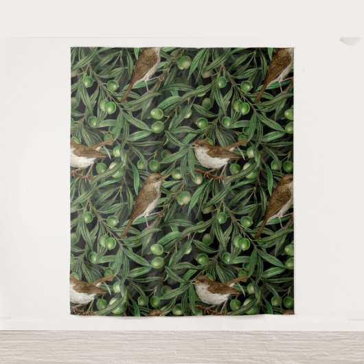 Nachtingales van de olijfboom 3 wandkleed (Voorkant)