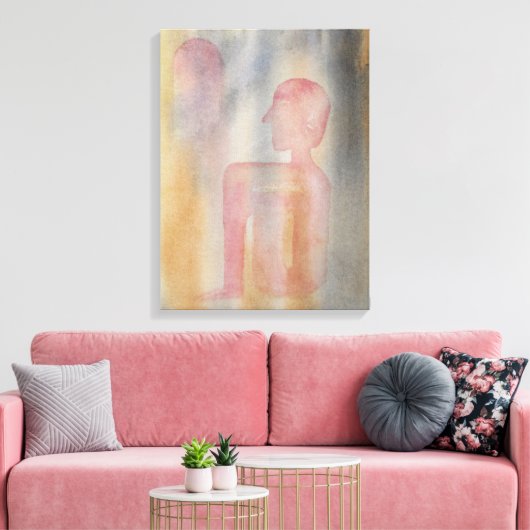 Nachtjes rode maan Waterverf afdrukken (Insitu (Woonkamer))