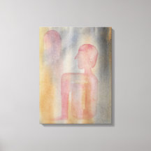 Nachtjes rode maan Waterverf afdrukken